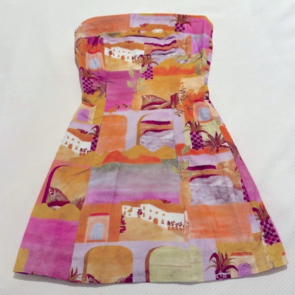 Peppermayo Exclusive Size 0 - Sun and Sand Bustier Mini Dress - Sunset Building